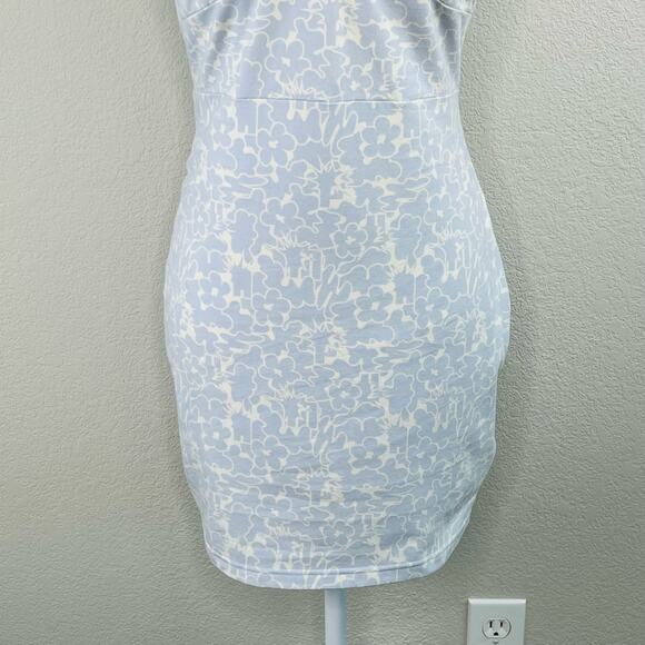 PUMA Casual Sporty Blue White Floral Halter V-Neck Mini Dress Large/XL - Picture 7 of 12